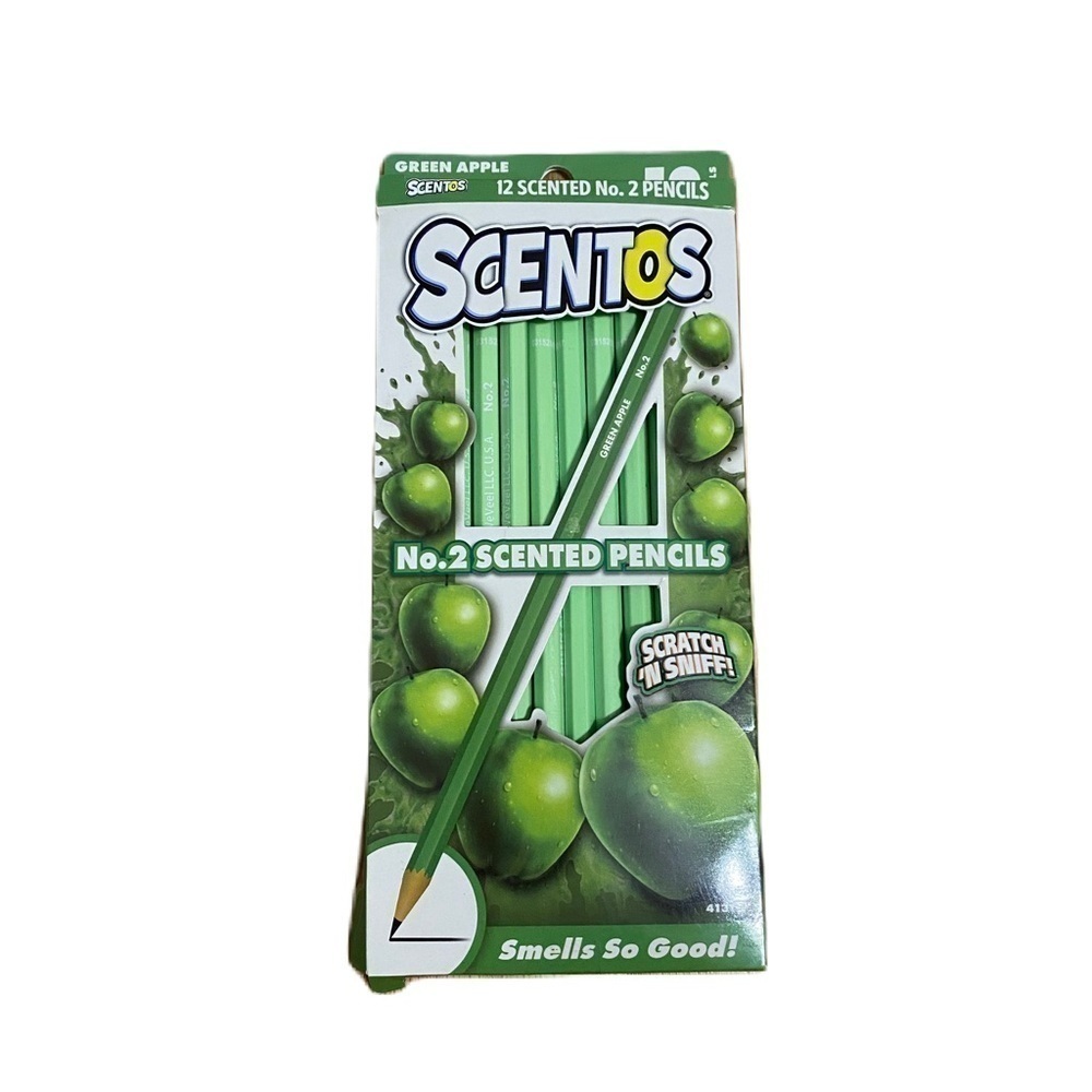 Scentos No. 2 Scented Pencils NEW Green Apple 10 Pack Scratch Sniff School